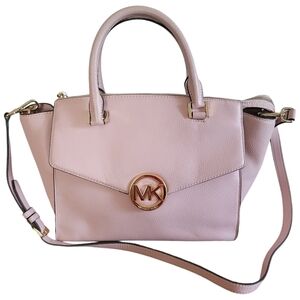Michael Kors Handbag Leather Hudson Satchel Medium Light Pink